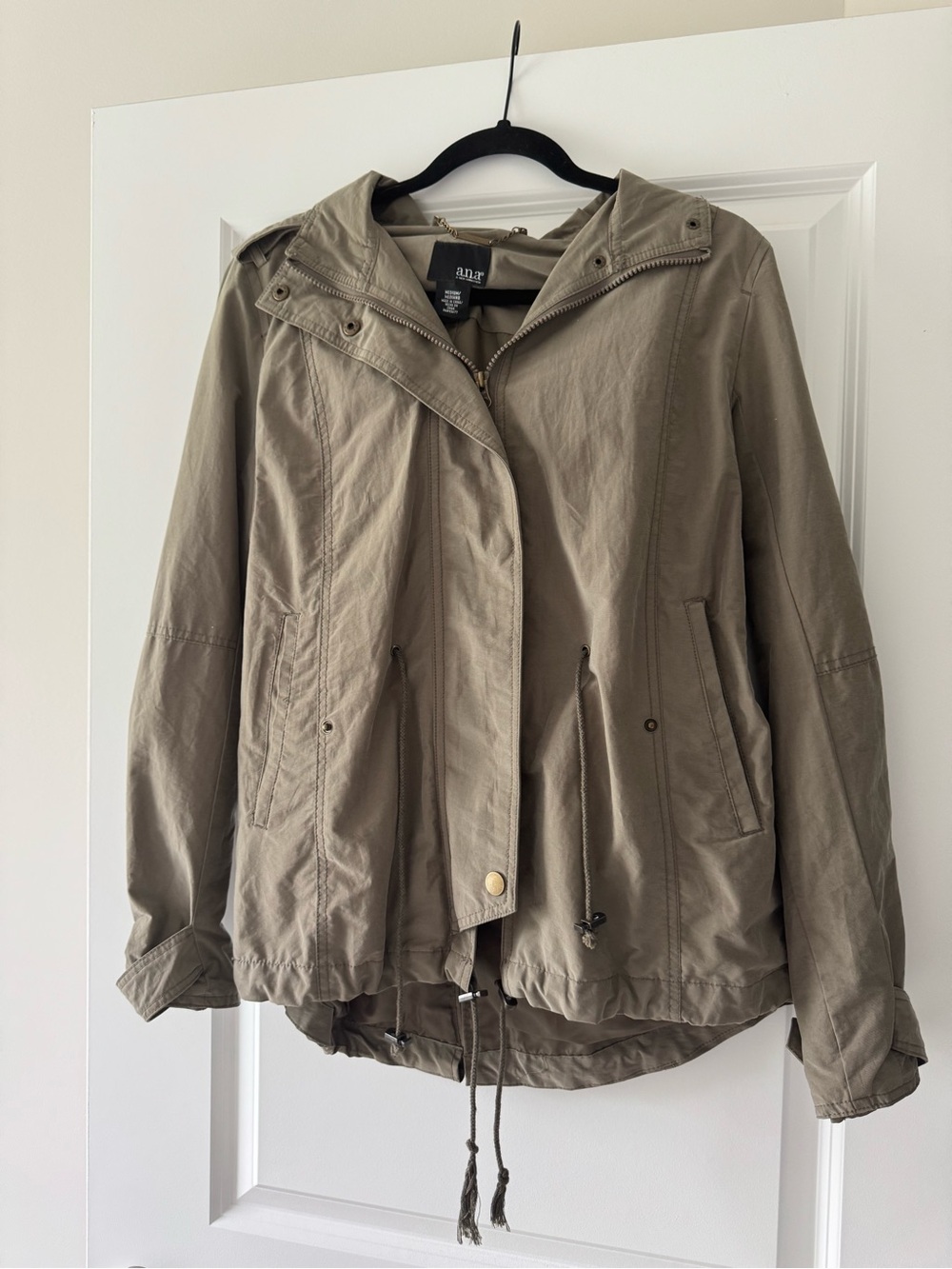 a.n.a Women's Taupe Utility Anorak Jacket